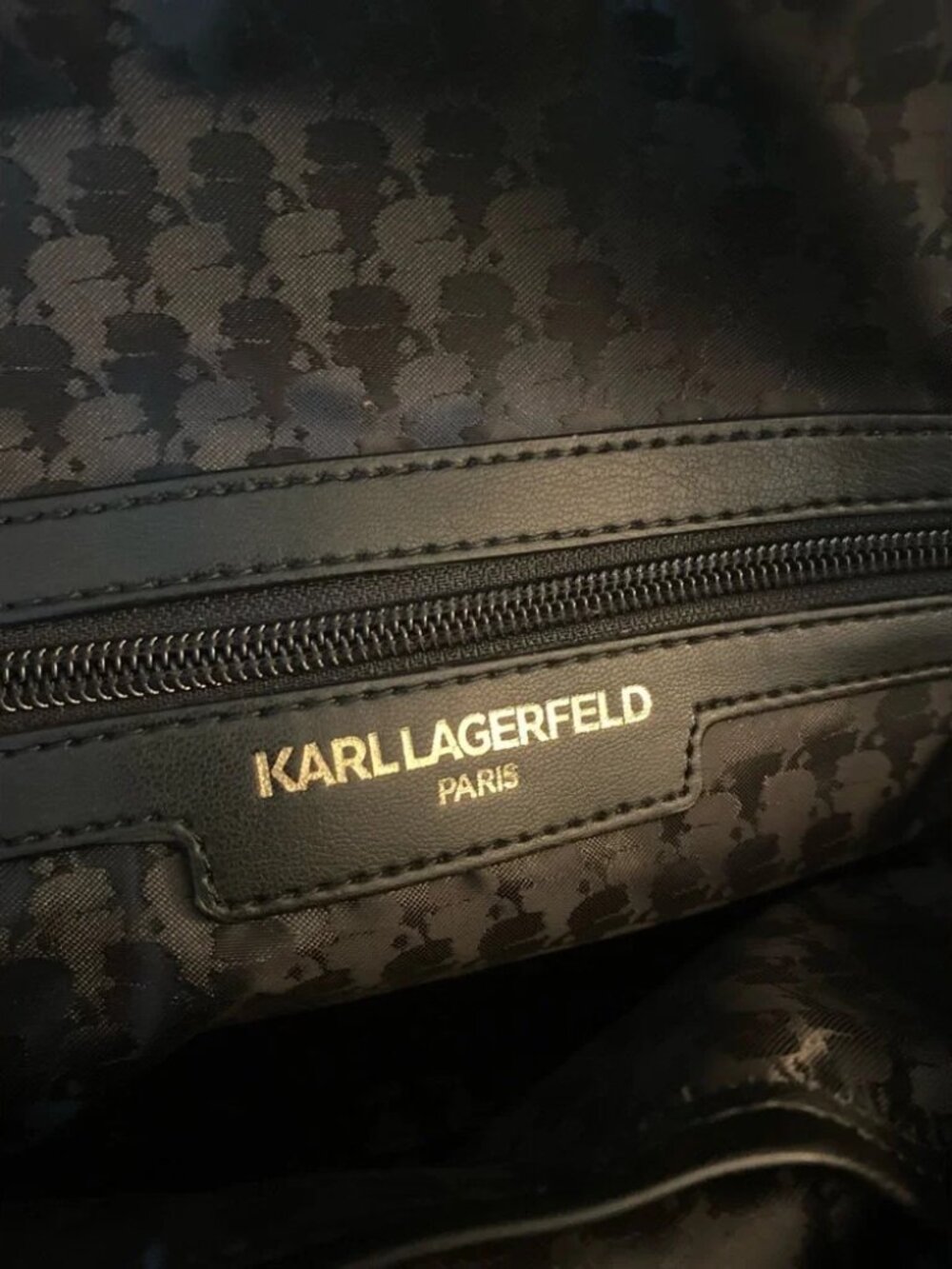 NWOT - Karl Lagerfeld Black Backpack with Leather Bow - Picture 10 of 12